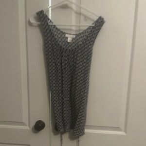 Blue and White Patterned Sleeveless Top